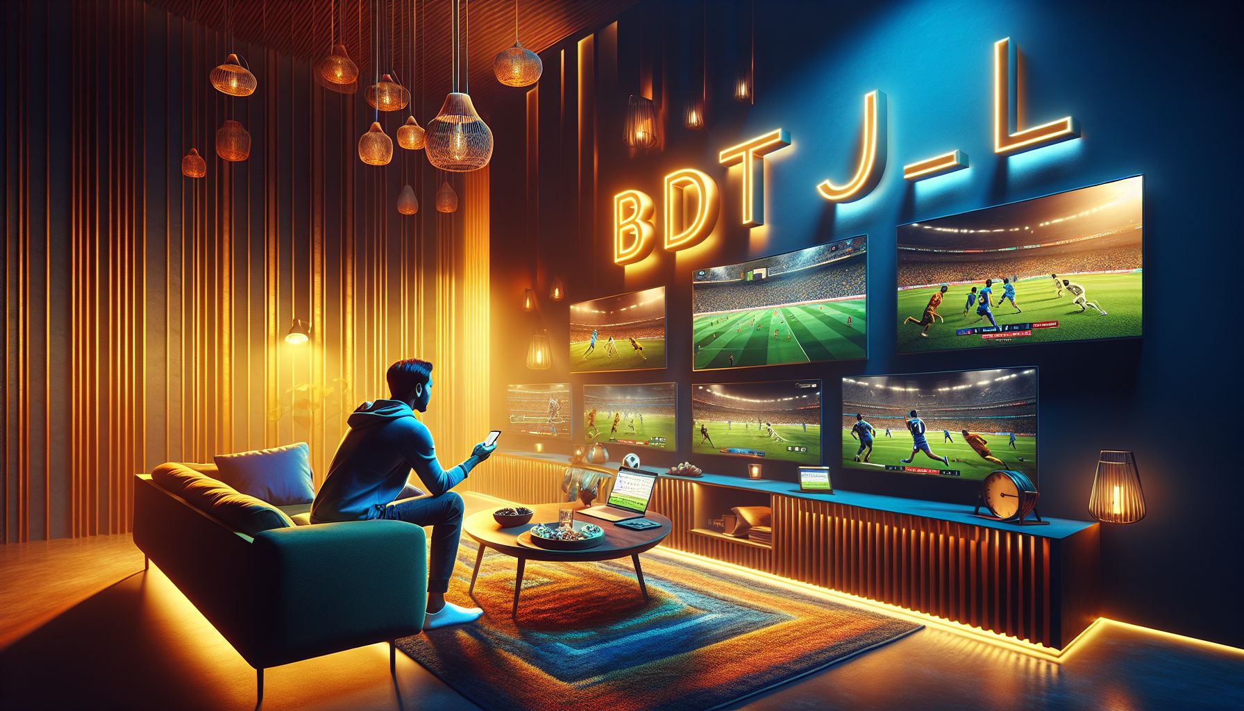 Bangladesh sports fan tracking live odds on phone while watching a tense match at home