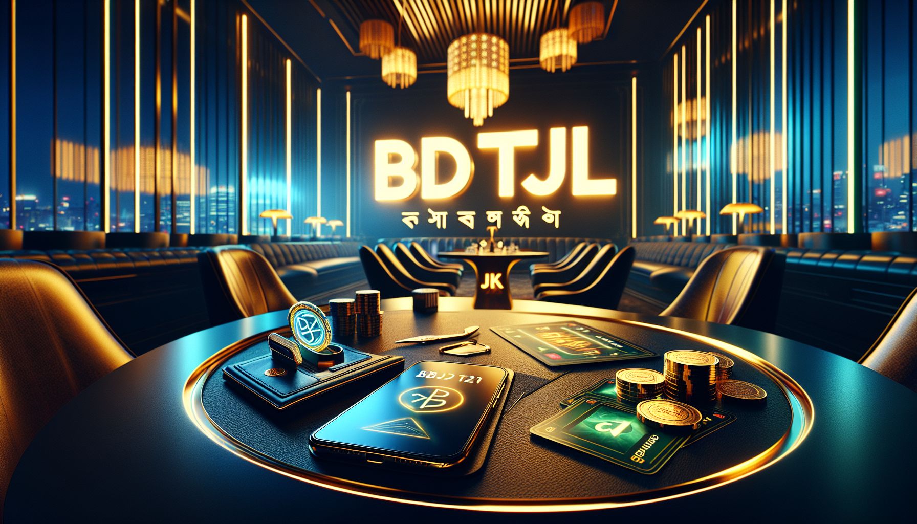 Modern promotional display for BDTJL bonuses in Bangladesh featuring welcome rewards, cashback offers and VIP perks in a sleek premium layout
