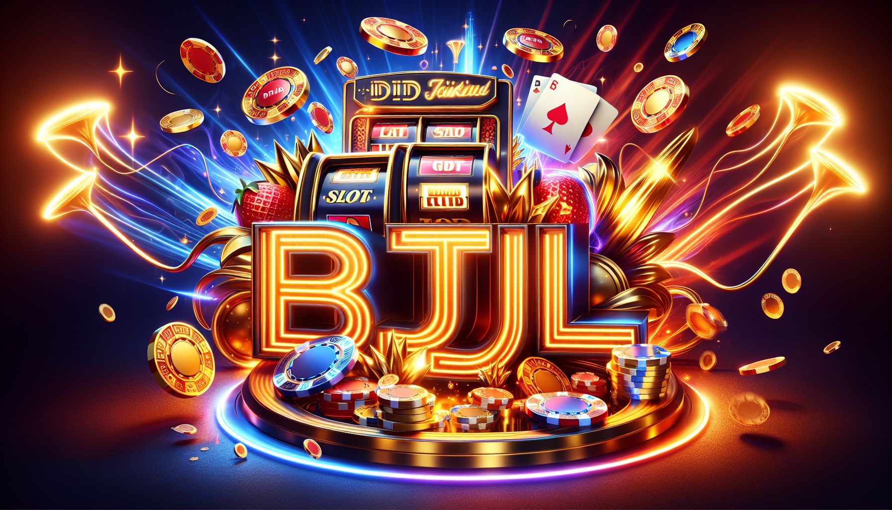 Bright BDTJL casino lobby display with game icons and premium visual styling